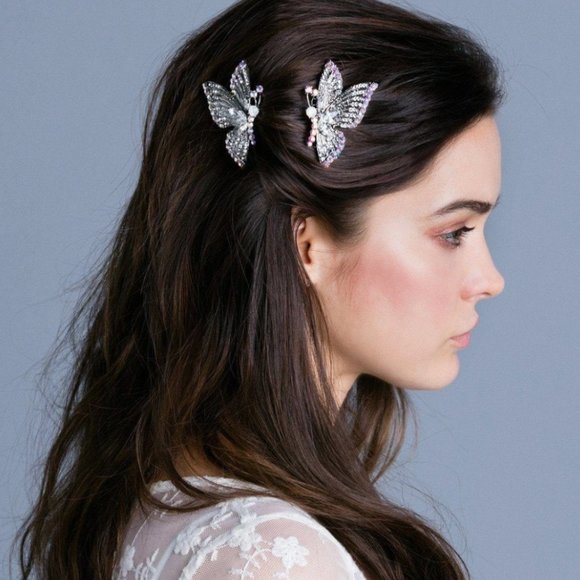 BUTTERFLY WINGS HAIR COMBS (PAIR) - Picture 1 of 4